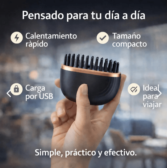 FrizzGlow Pro Pocket - Peine Iónico Portátil