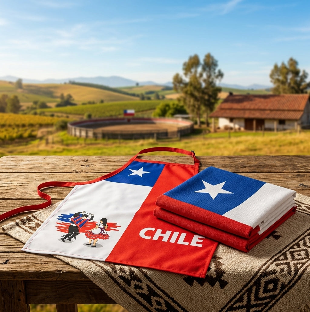 "Kit Oficial de Fiestas Patrias"(Bandera Oficial  + Delantal Master  )